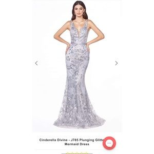 Cinderalla - Silver Glitter Mermaid Dress